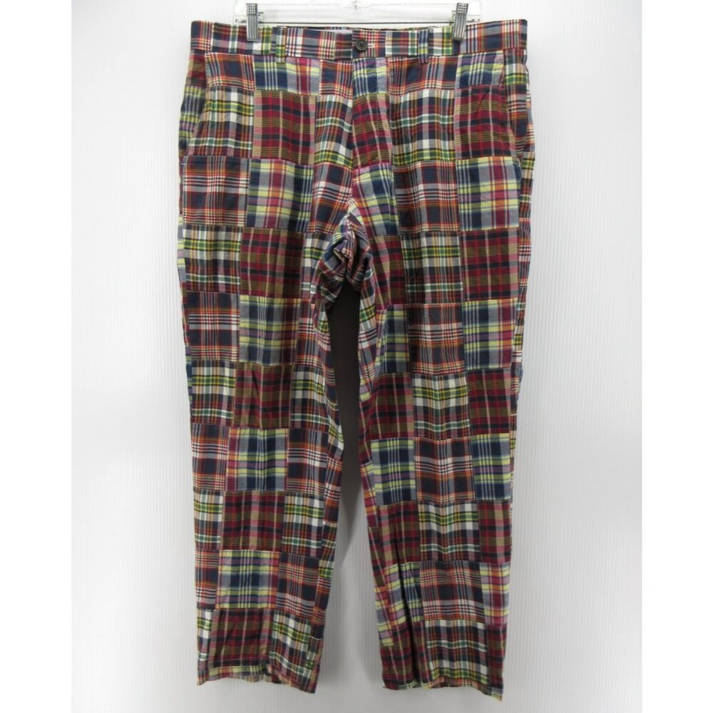 Brooks Brothers Pants 38X30 Patchwork Indian Madr… - image 1